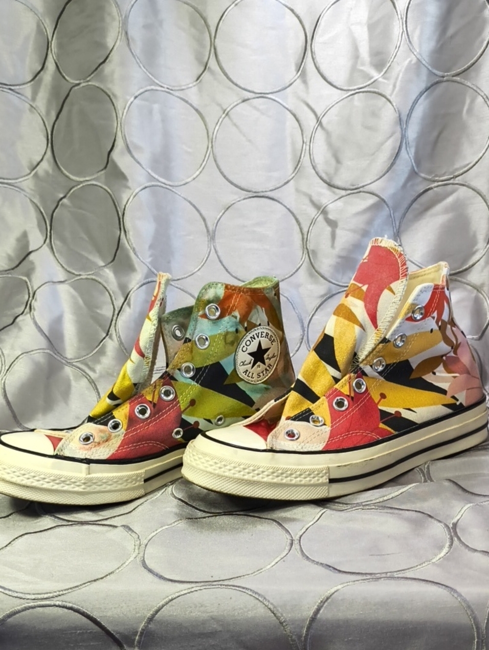 Converse Chuck Taylor High Top Sneakers Multicolor Tropical Geometric Print S-7